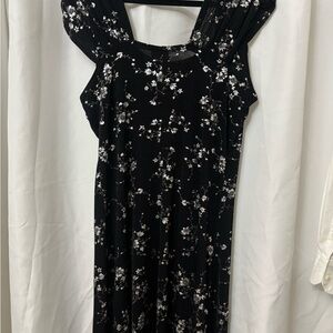 Active USA Black and Silver Floral Dress